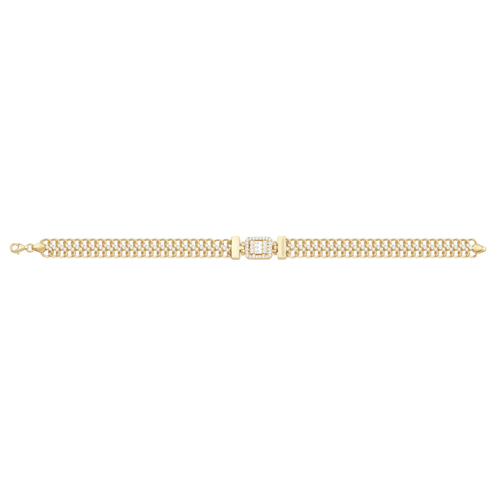 Solid gold curb bracelet, 10.95 g — shown square on a plain background.