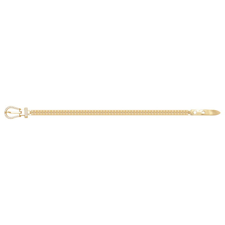 Solid gold brick link bracelet, 11.80 g — shown square on a plain background.
