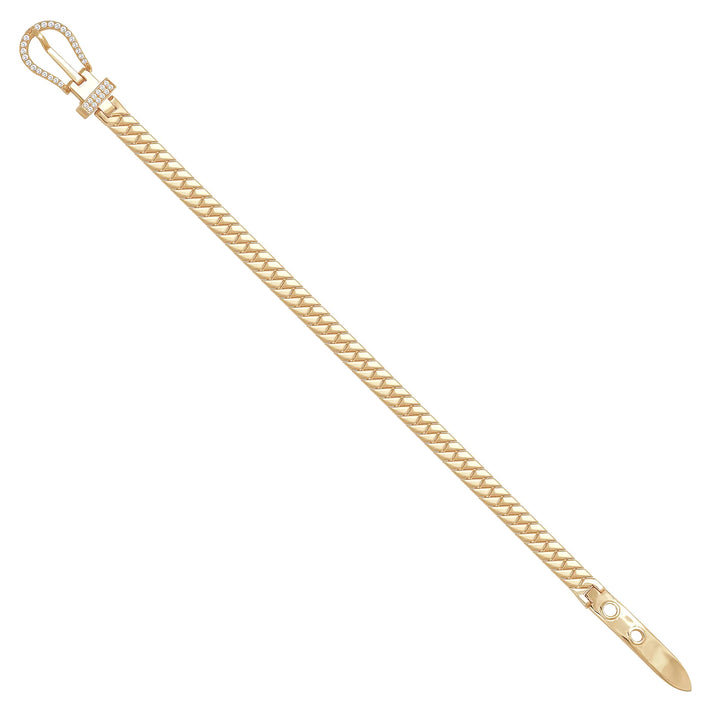Solid gold curb bracelet, 10.50 g — shown at an angle across the frame.