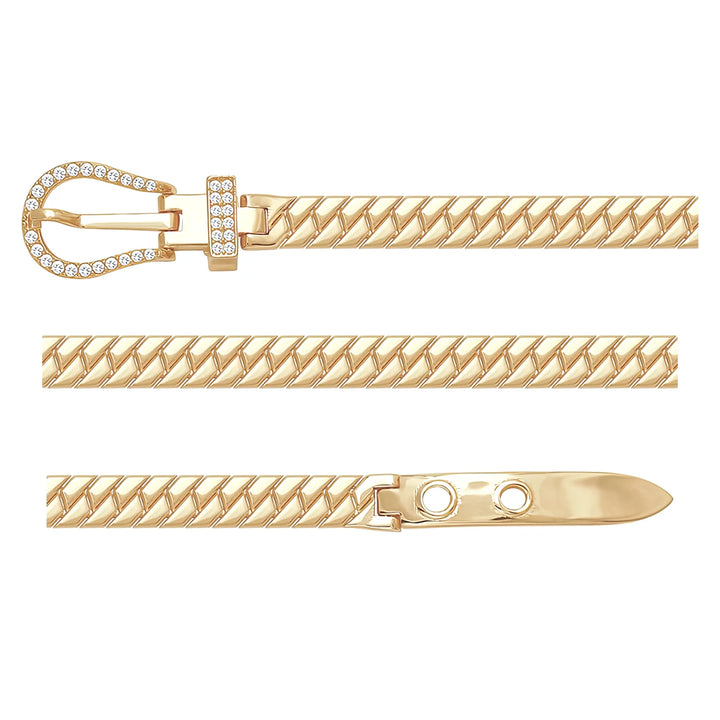 Solid gold curb bracelet, 10.50 g — shown in three rows across the frame.