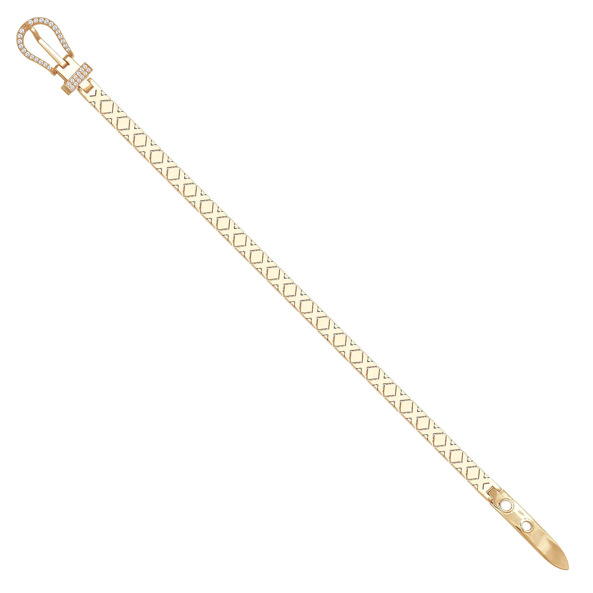 Solid gold braided bracelet, 9.05 g — shown at an angle across the frame.