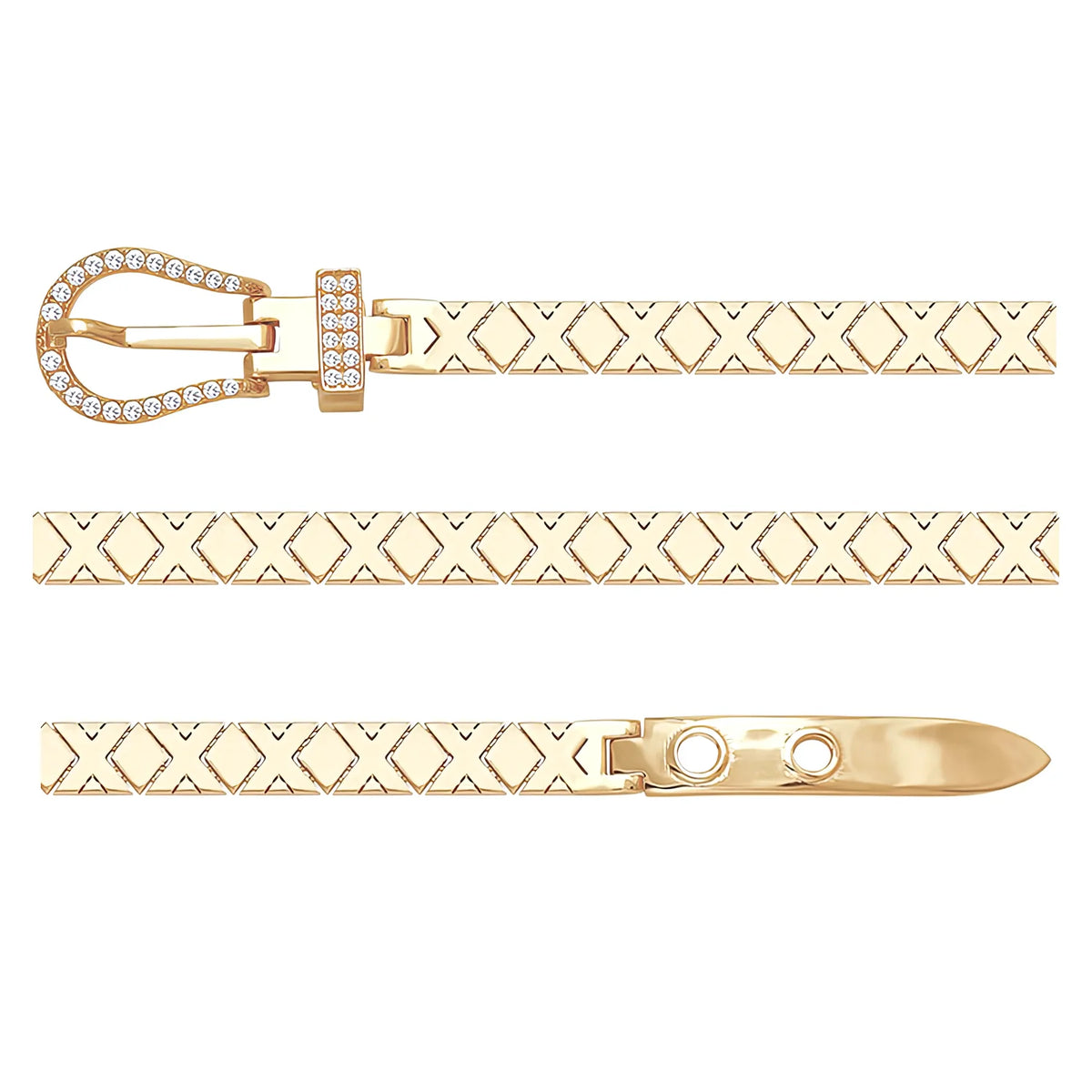 Solid gold braided bracelet, 9.05 g — shown in three rows across the frame.