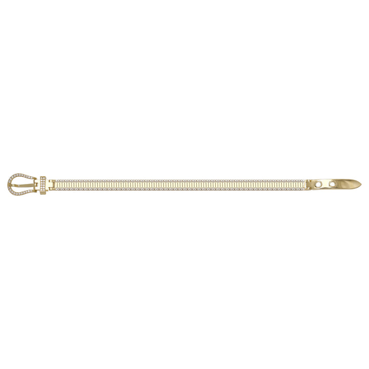 Solid gold bar link bracelet, 14.38 g — shown square on a plain background.