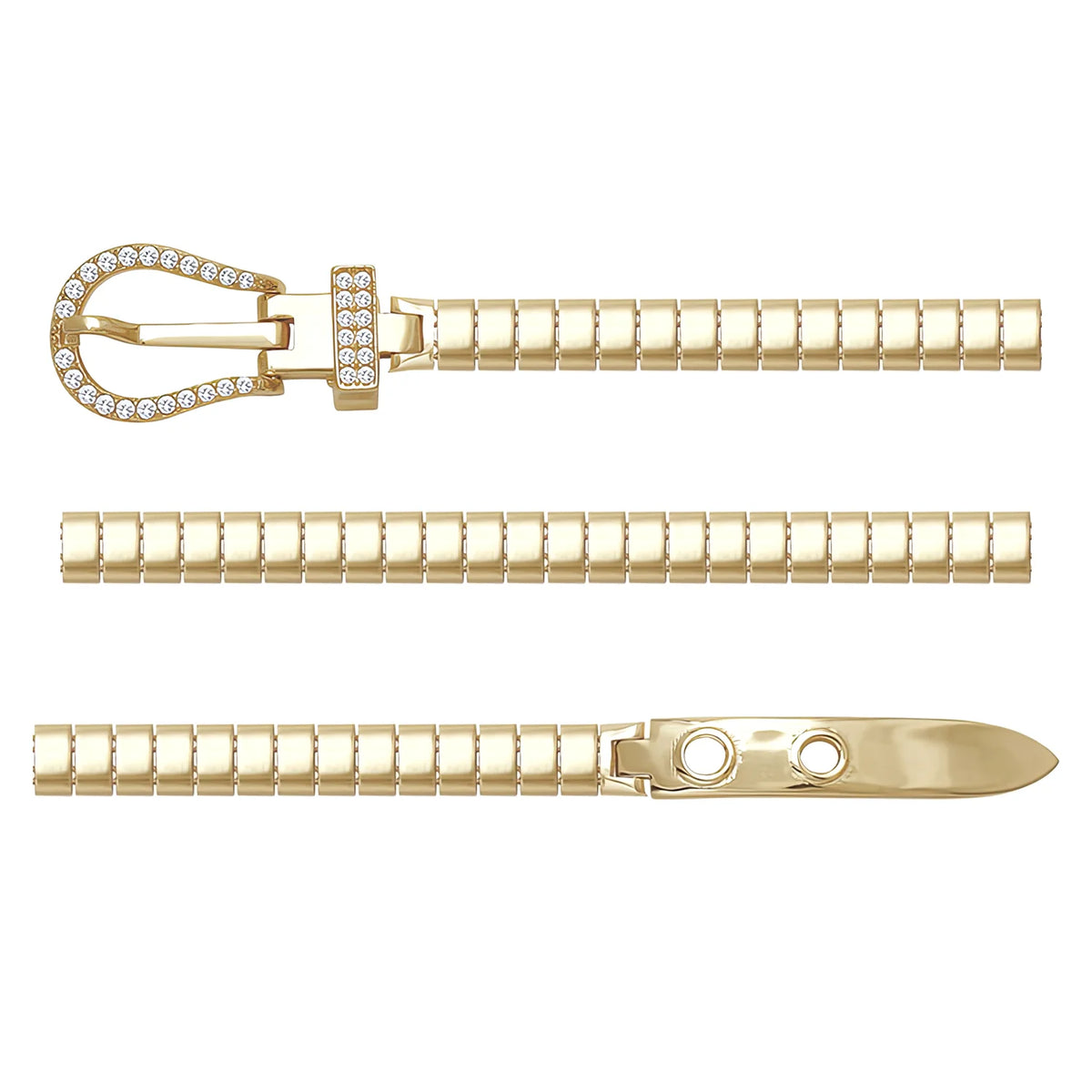 Solid gold bar link bracelet, 9.90 g — shown in three rows across the frame.