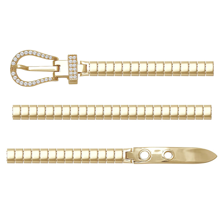 Solid gold bar link bracelet, 9.90 g — shown in three rows across the frame.