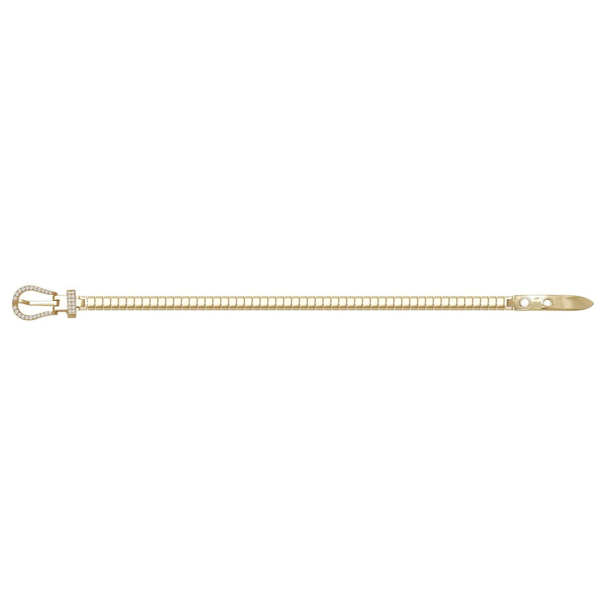 Solid gold bar link bracelet, 9.90 g — shown square on a plain background.