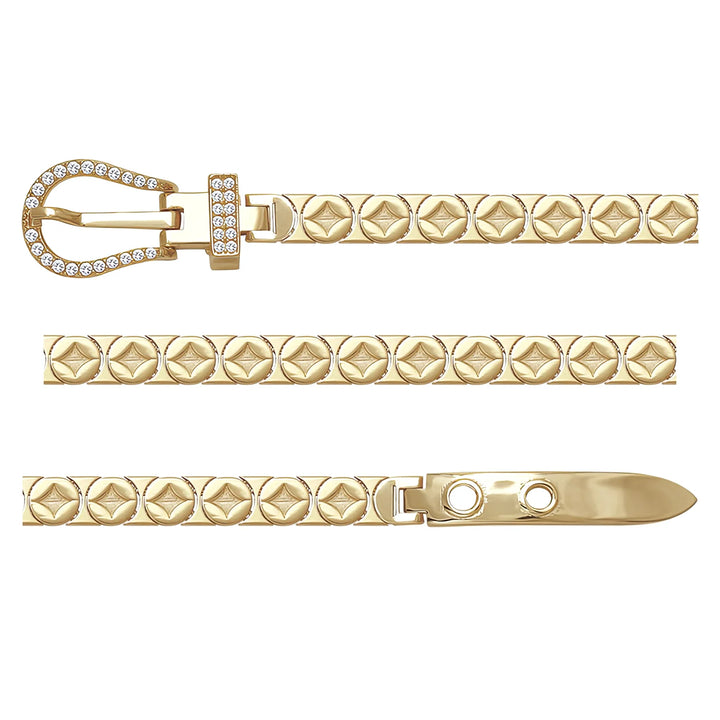 Solid gold fancy link bracelet, 11.90 g — shown in three rows across the frame.
