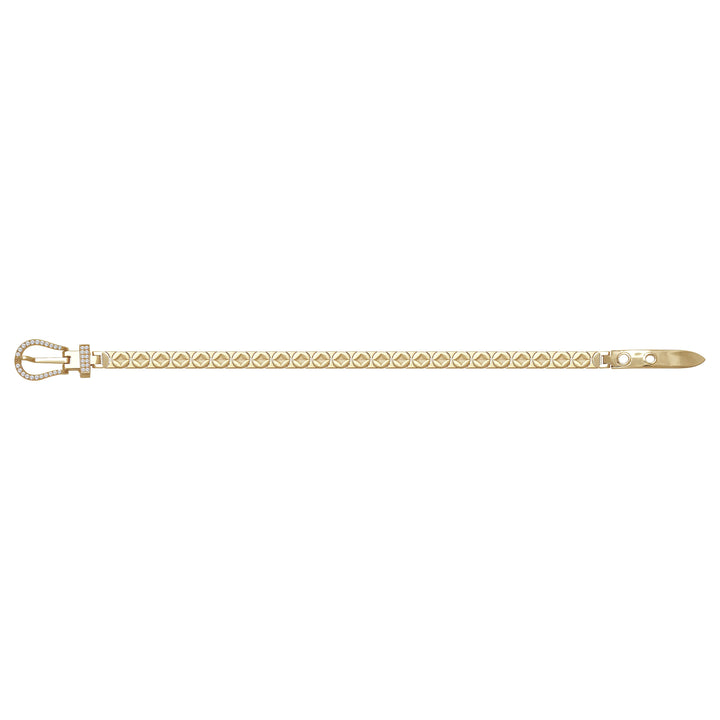 Solid gold fancy link bracelet, 11.90 g — shown square on a plain background.