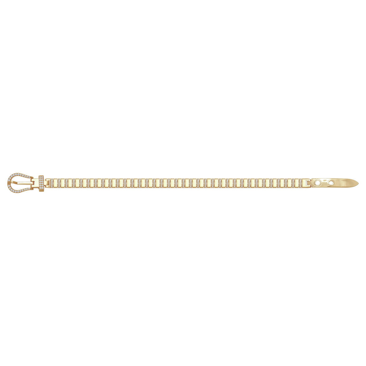 Solid gold bar link bracelet, 15.55 g — shown square on a plain background.