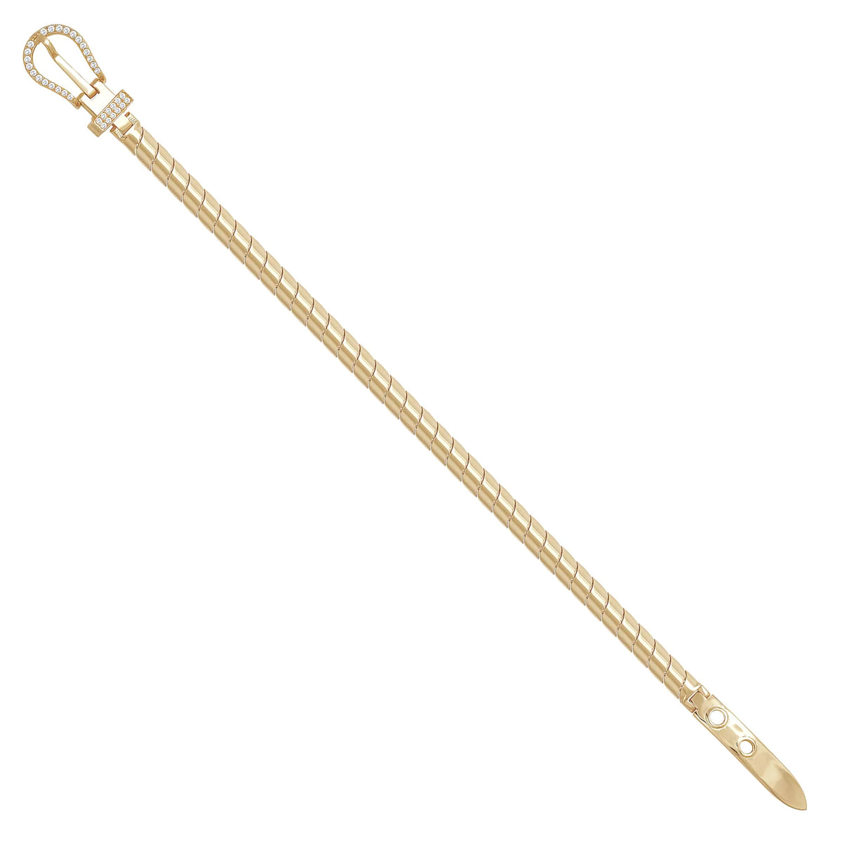 Solid gold braided bracelet, 12.90 g — shown at an angle across the frame.