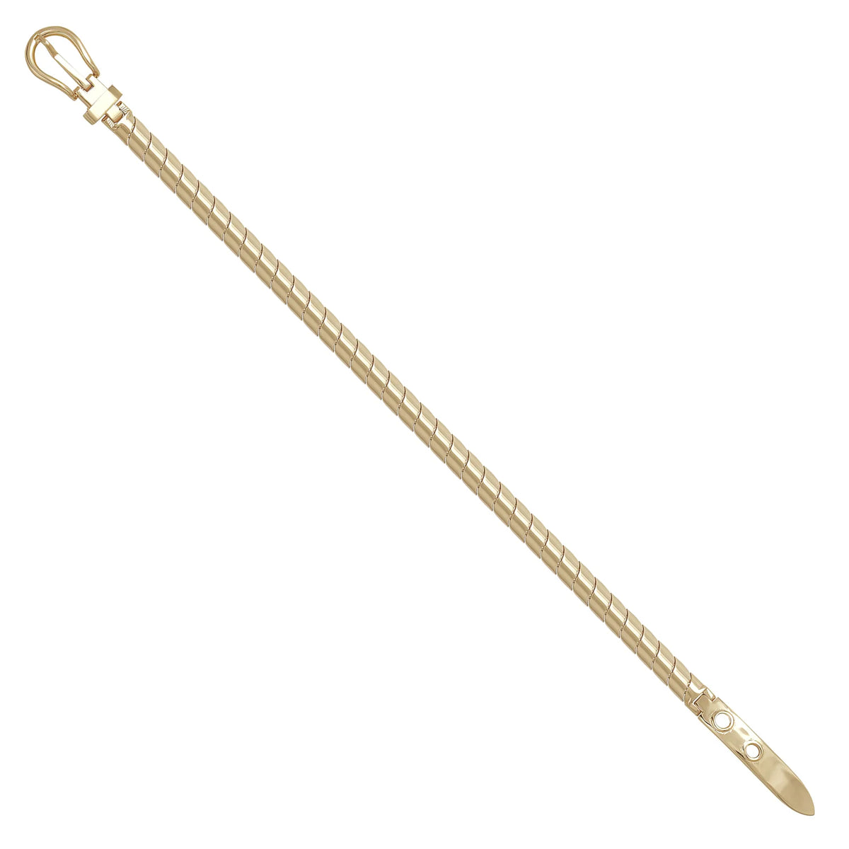 Solid gold braided bracelet, 12.85 g — shown at an angle across the frame.