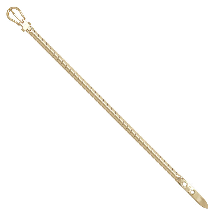 Solid gold braided bracelet, 12.85 g — shown at an angle across the frame.