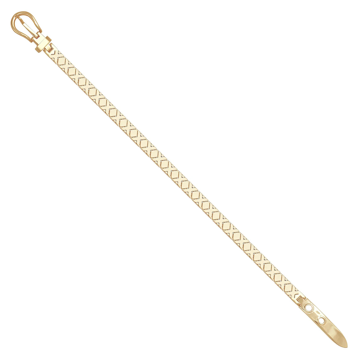 Solid gold braided bracelet, 9.20 g — shown at an angle across the frame.