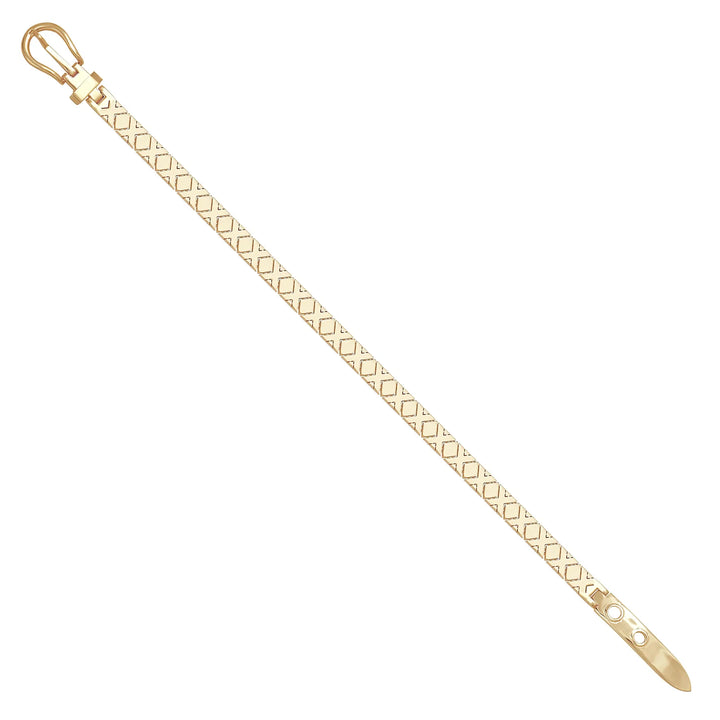 Solid gold braided bracelet, 9.20 g — shown at an angle across the frame.