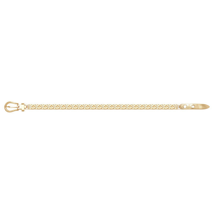Solid gold fancy link bracelet, 12.75 g — shown square on a plain background.