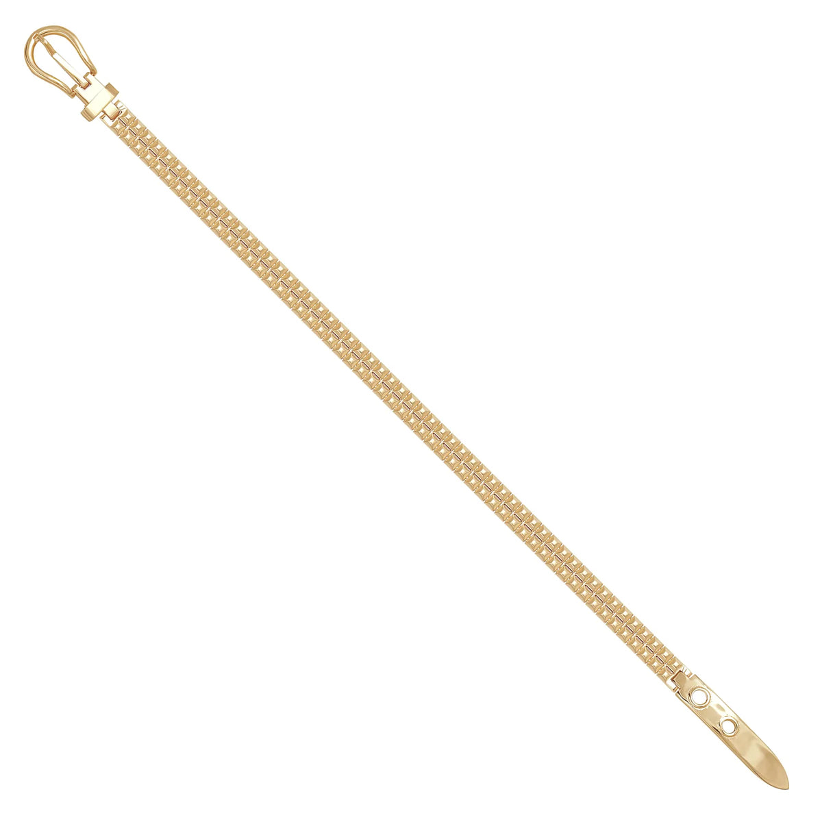 Solid gold bar link bracelet, 11.50 g — shown at an angle across the frame.