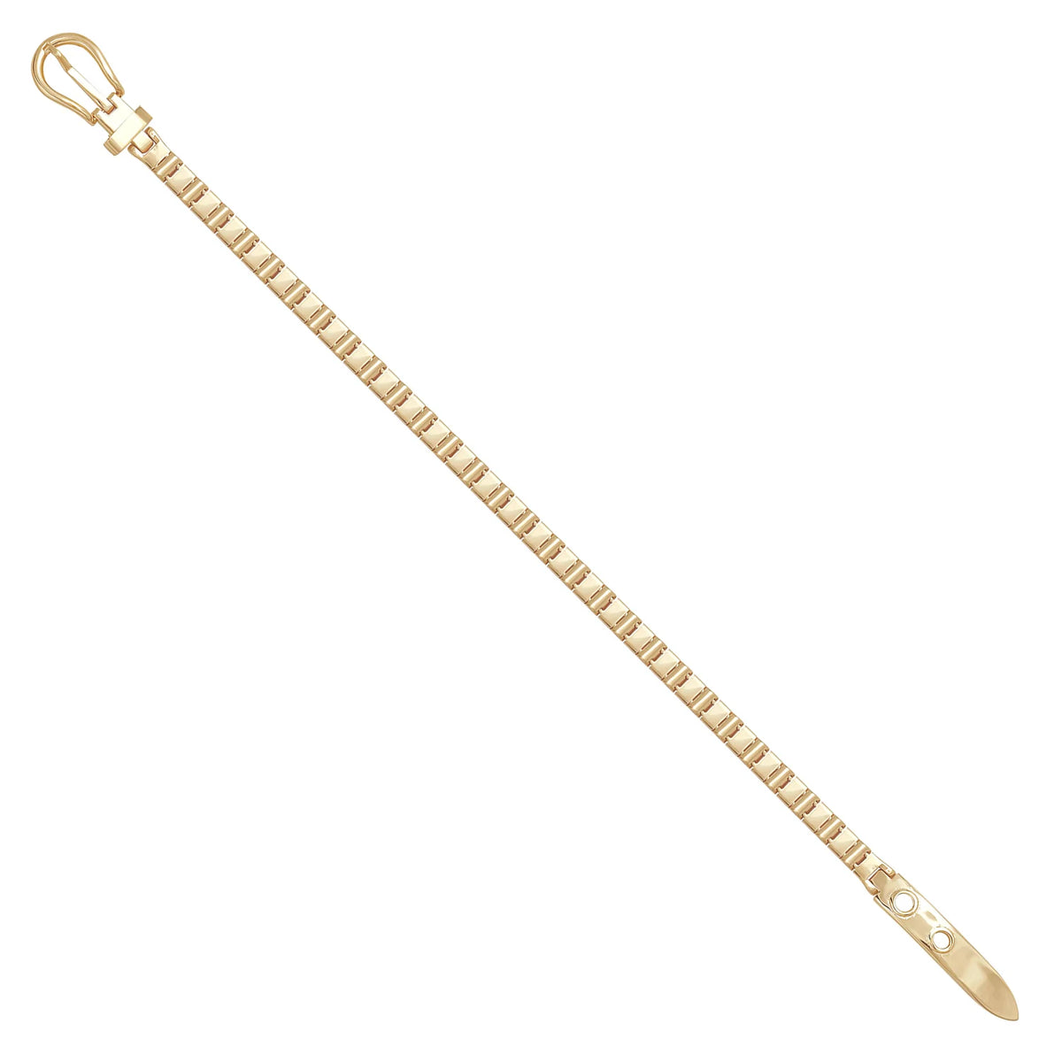 Solid gold bar link bracelet, 10.50 g — shown at an angle across the frame.
