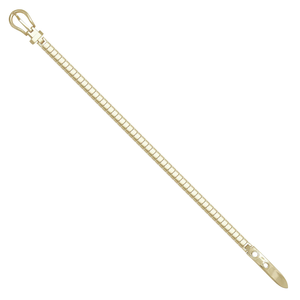 Solid gold braided bracelet, 9.85 g — shown at an angle across the frame.