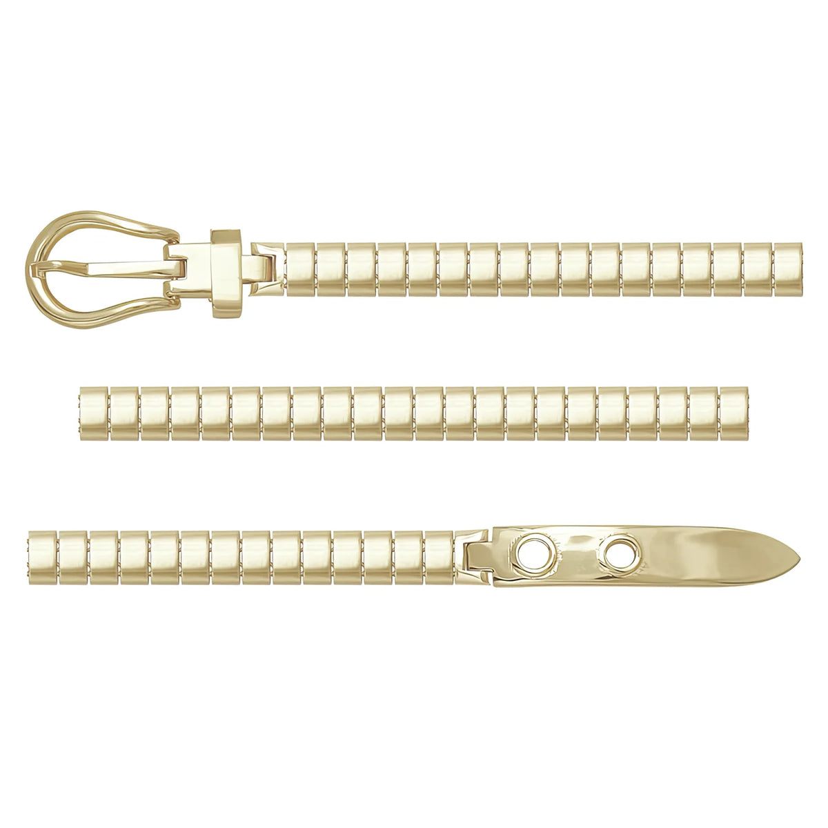 Solid gold braided bracelet, 9.85 g — shown in three rows across the frame.