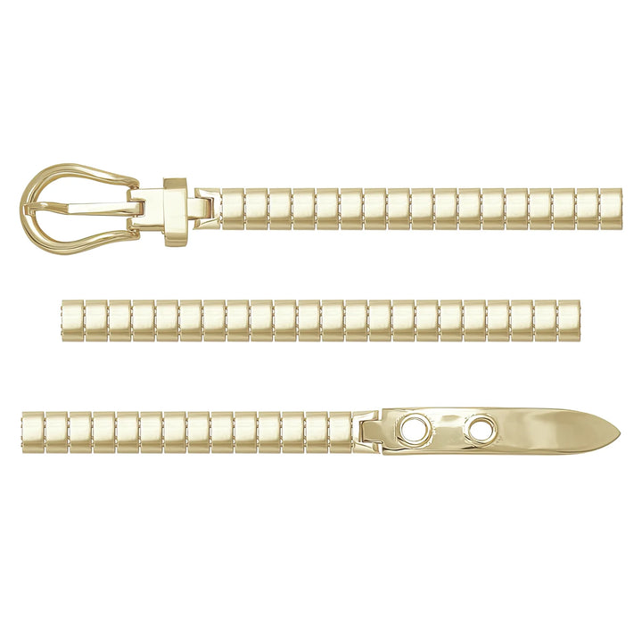 Solid gold braided bracelet, 9.85 g — shown in three rows across the frame.