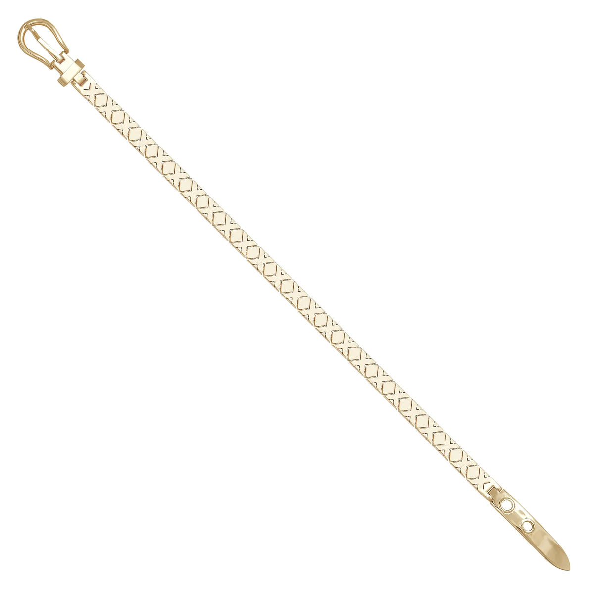 Solid gold braided bracelet, 9.50 g — shown at an angle across the frame.