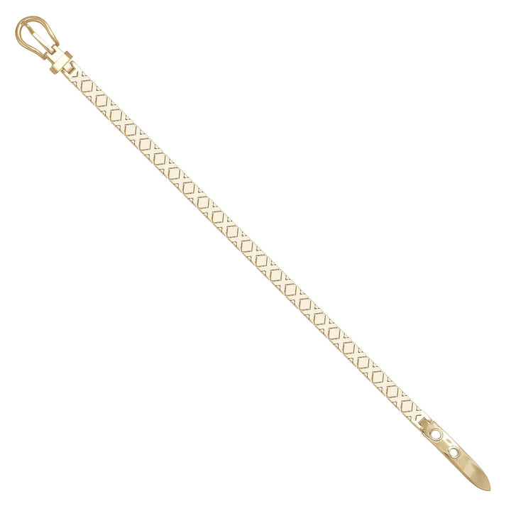 Solid gold braided bracelet, 9.50 g — shown at an angle across the frame.