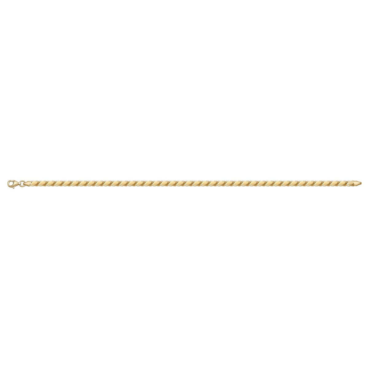 Solid gold braided bracelet, 3.85 g — shown square on a plain background.