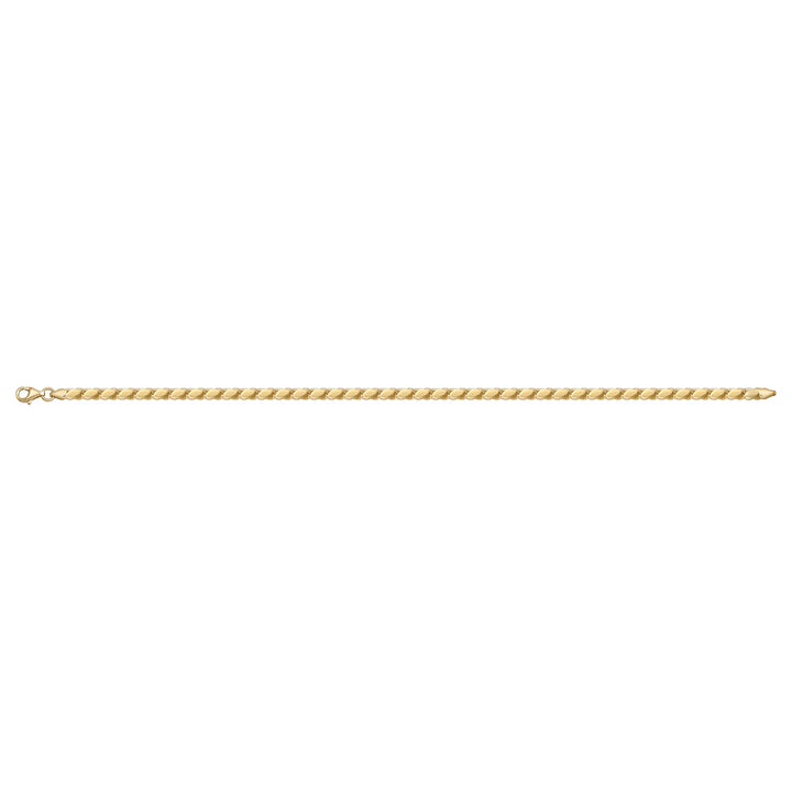 Solid gold braided bracelet, 3.85 g — shown square on a plain background.