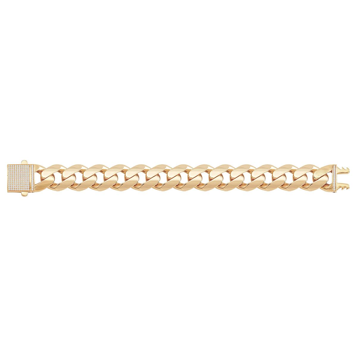 Solid gold curb bracelet, 33.60 g — shown square on a plain background.