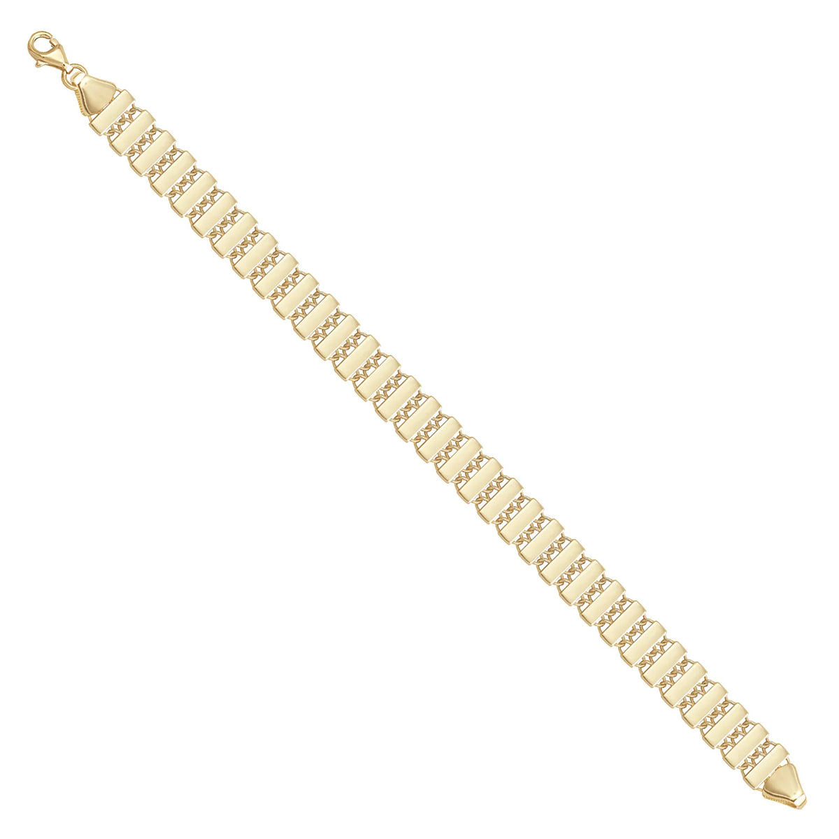 Solid gold id bracelet, 7.10 g — shown at an angle across the frame.