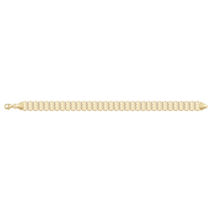 Solid gold id bracelet, 7.10 g — shown square on a plain background.