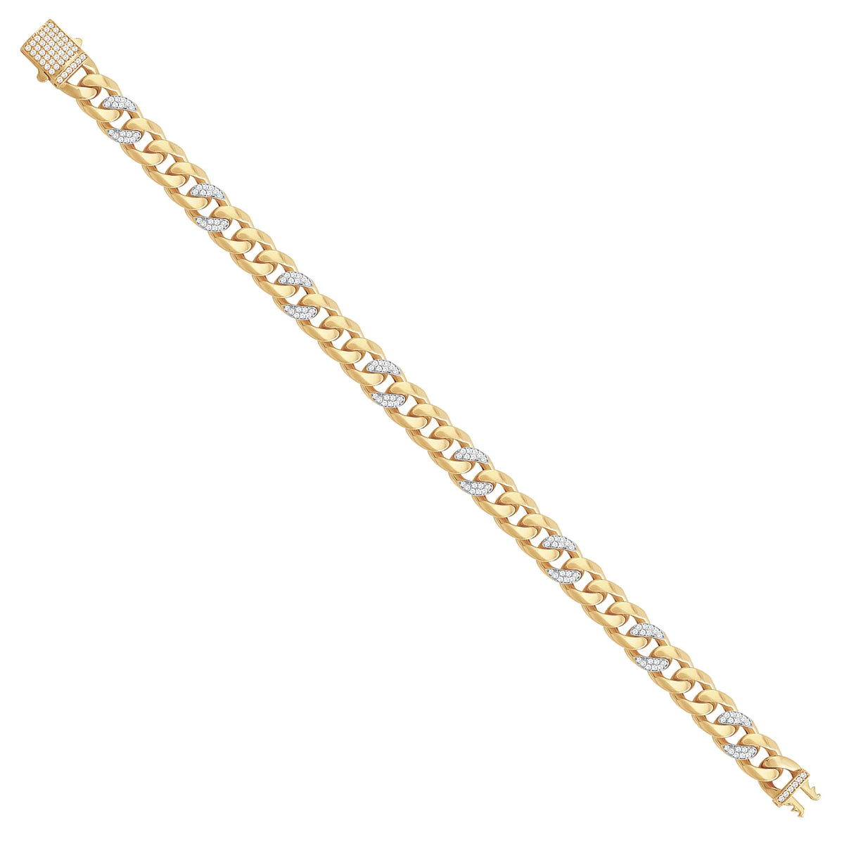 Solid gold curb bracelet, 13.70 g — shown at an angle across the frame.