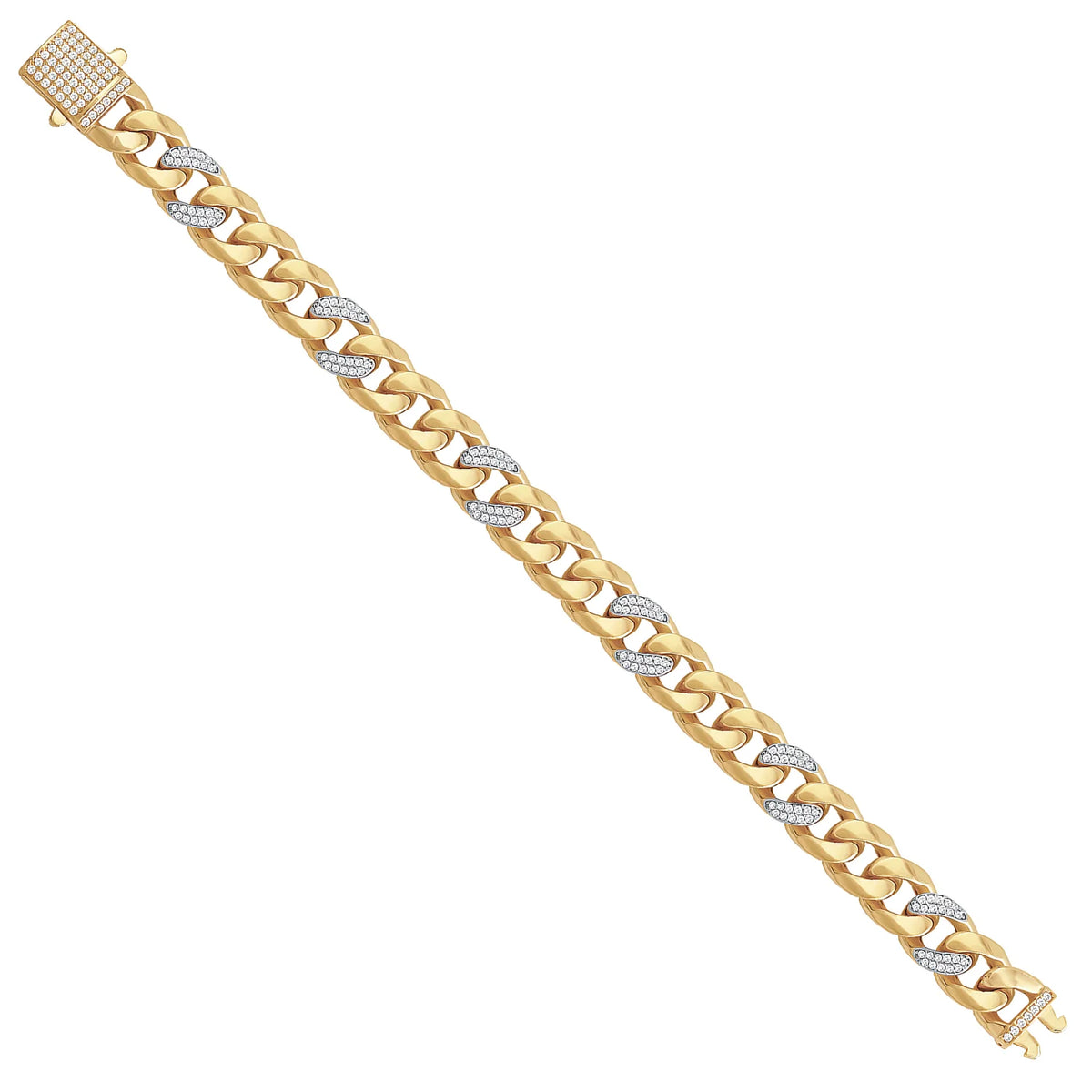 Solid gold curb bracelet, 22.80 g — shown at an angle across the frame.