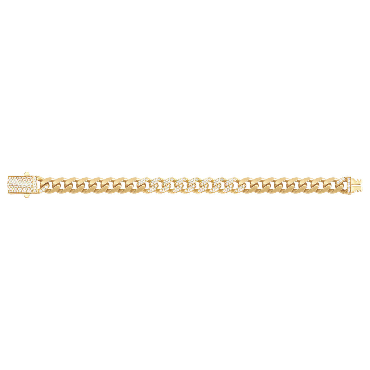 Solid gold curb bracelet, 15.00 g — shown square on a plain background.