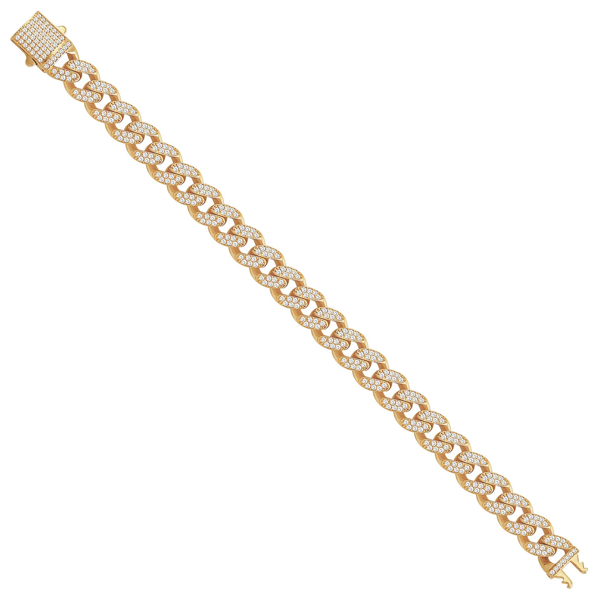 Solid gold curb bracelet, 15.00 g — shown at an angle across the frame.