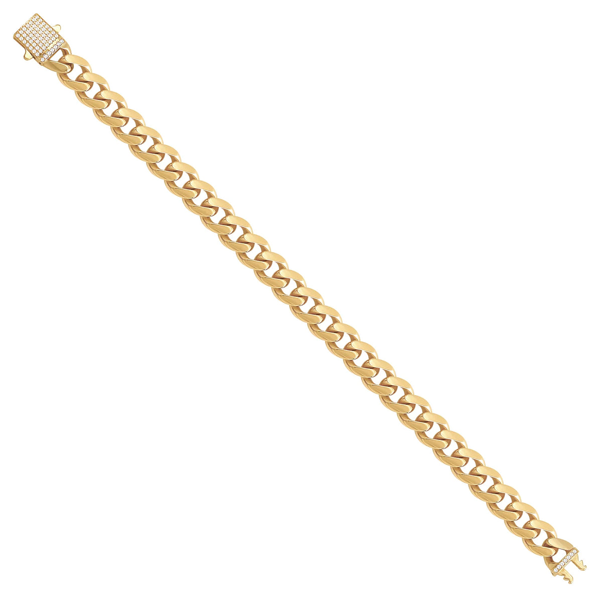 Solid gold curb bracelet, 15.25 g — shown at an angle across the frame.