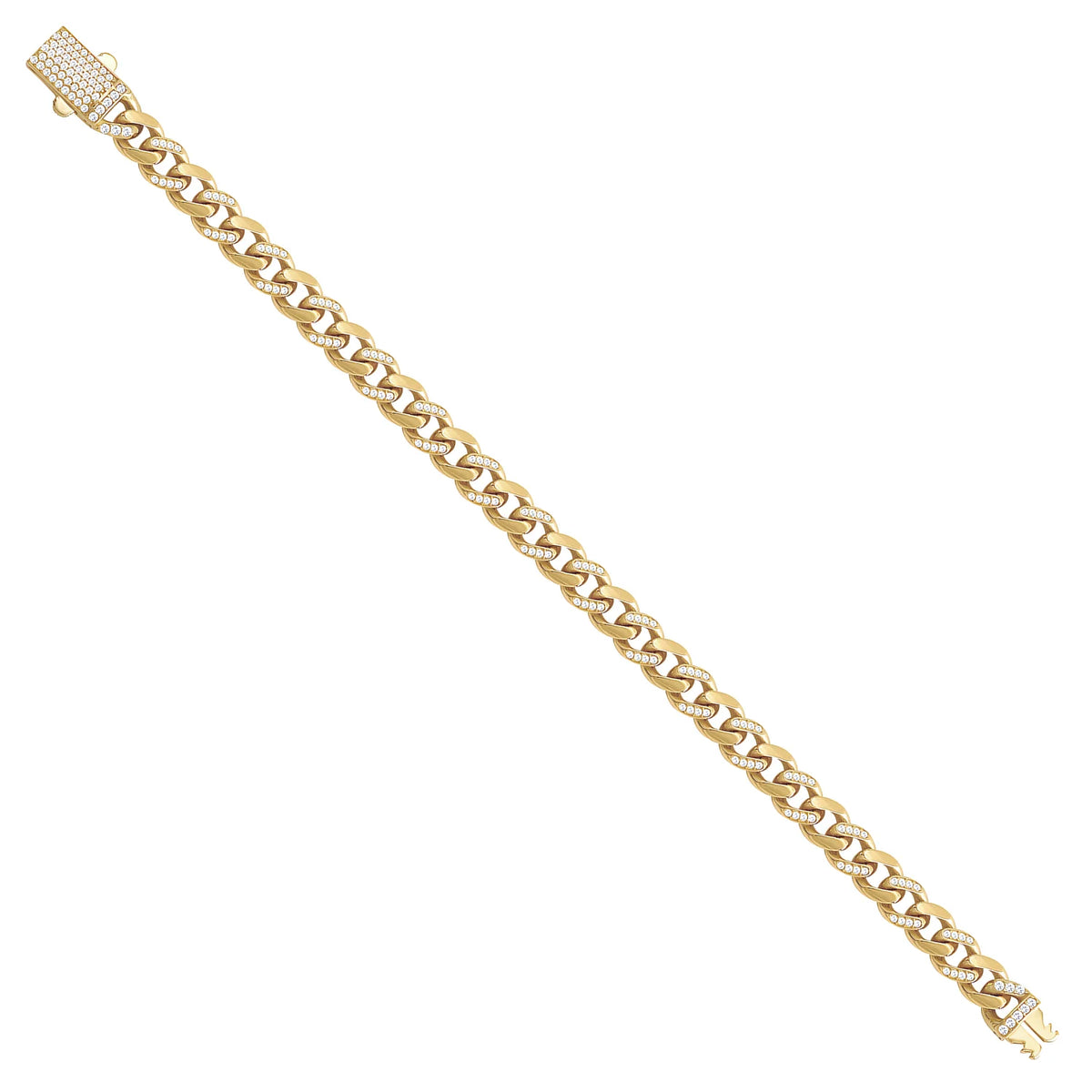 Solid gold curb bracelet, 10.85 g — shown at an angle across the frame.