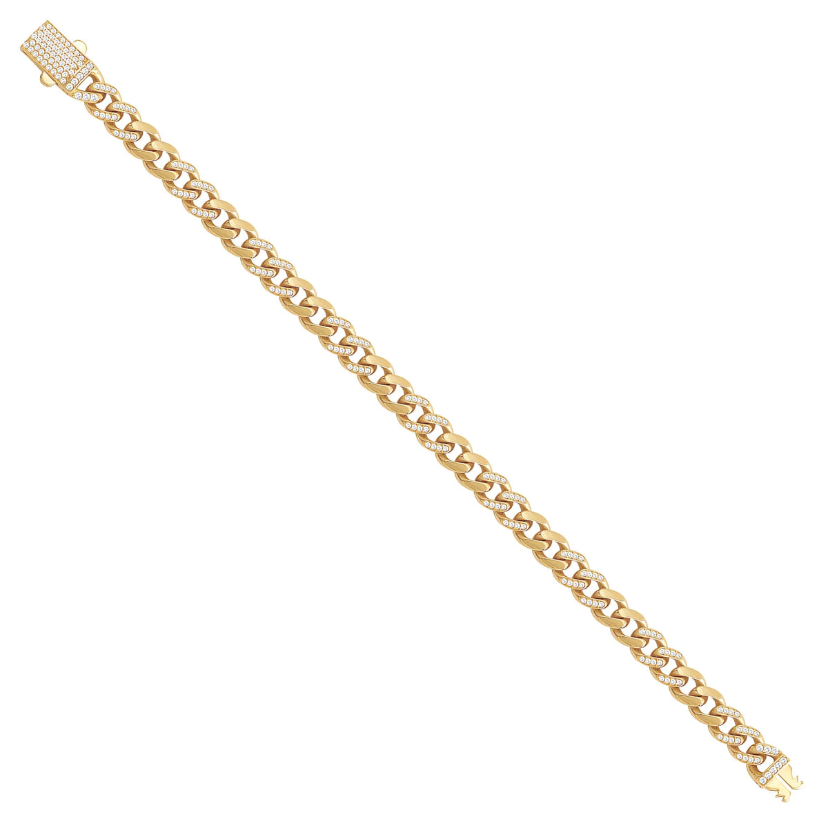 Solid gold curb bracelet, 11.20 g — shown at an angle across the frame.