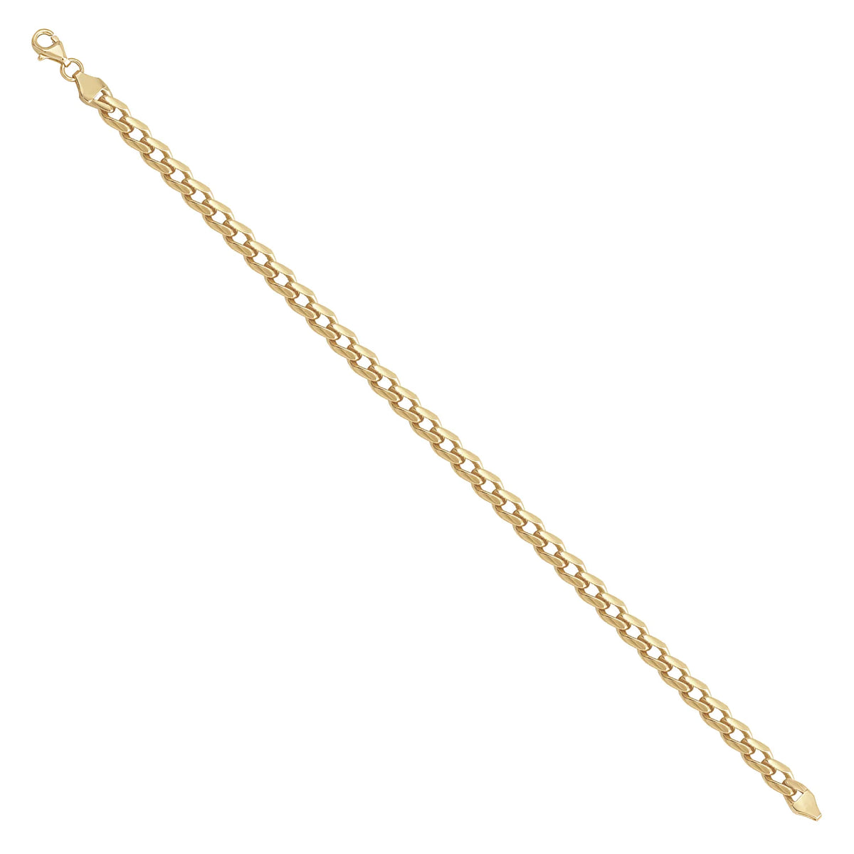 Solid gold curb bracelet, 5.20 g — shown at an angle across the frame.