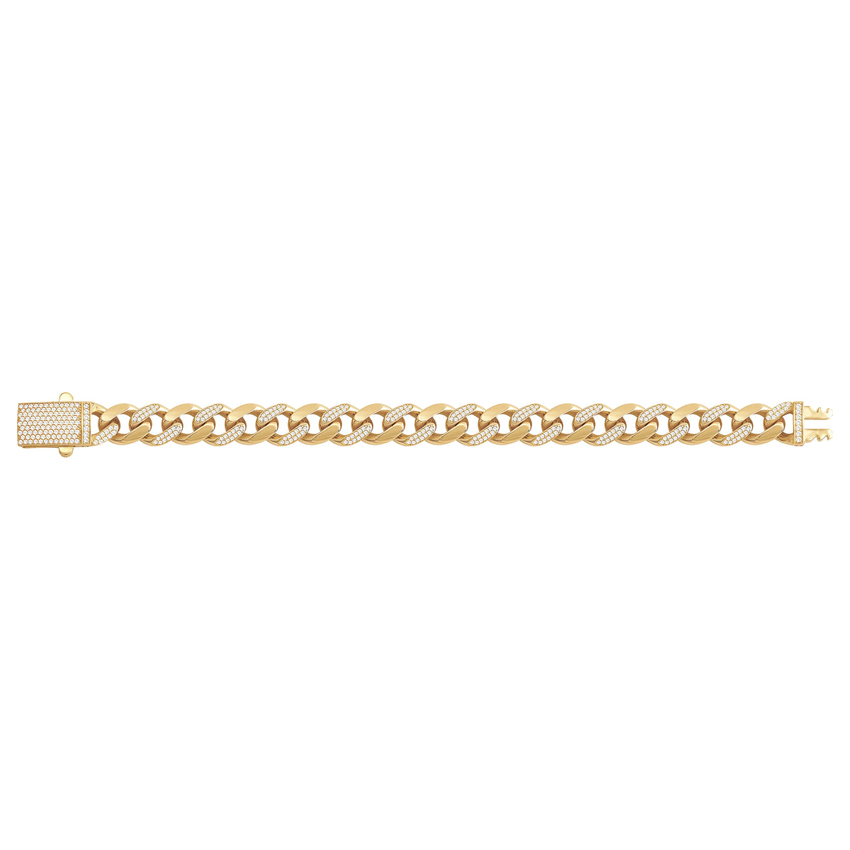 Solid gold curb bracelet, 17.75 g — shown square on a plain background.