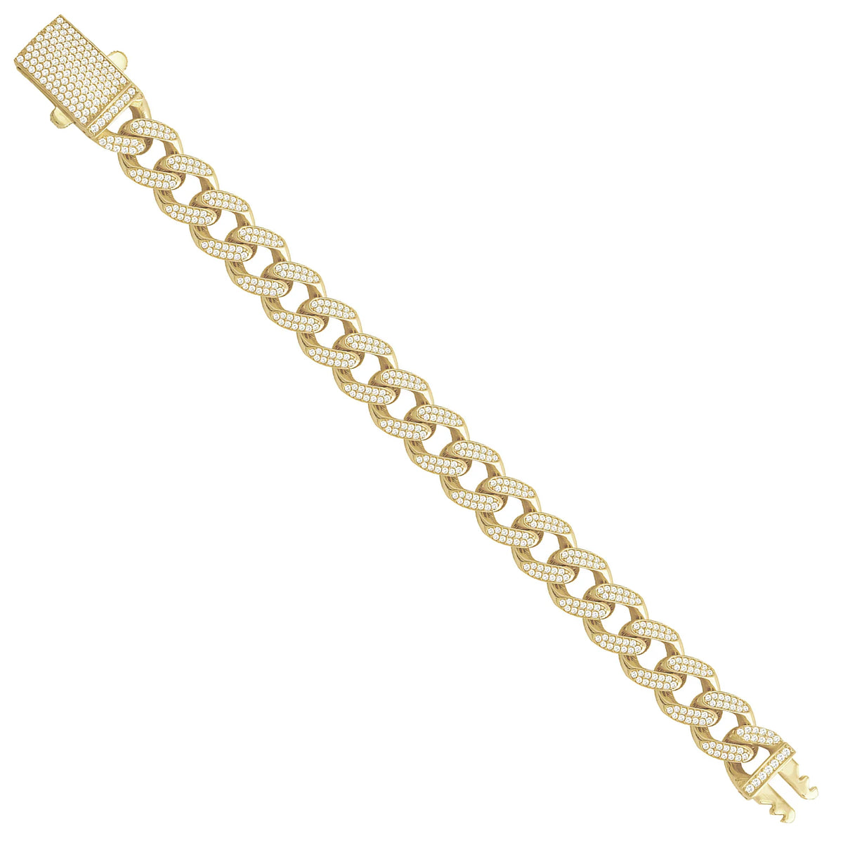 Solid gold curb bracelet, 23.95 g — shown at an angle across the frame.