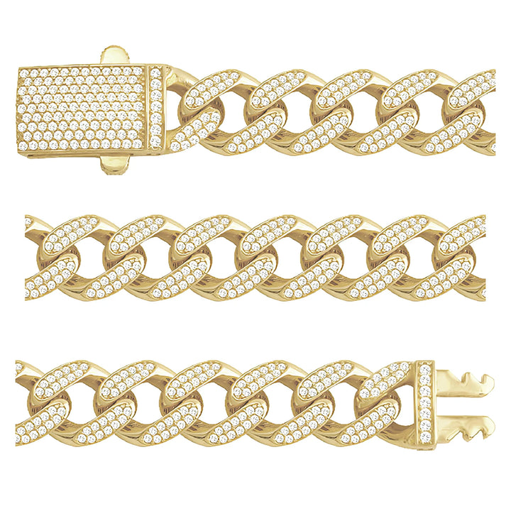 Solid gold curb bracelet, 23.95 g — shown in three rows across the frame.