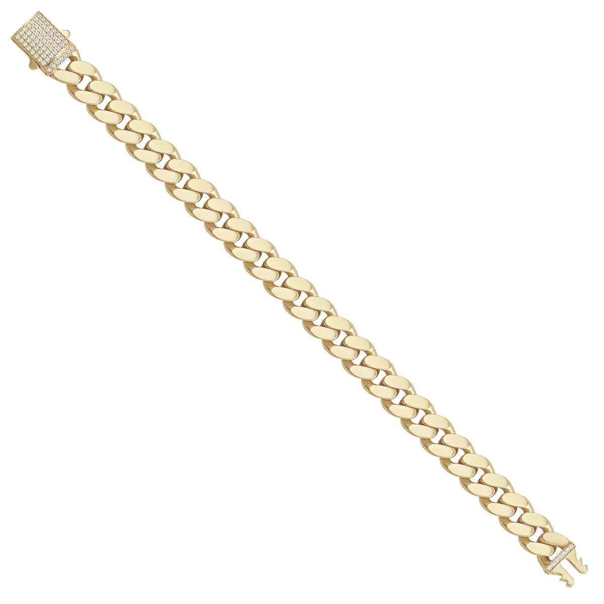 Solid gold curb bracelet, 17.80 g — shown at an angle across the frame.