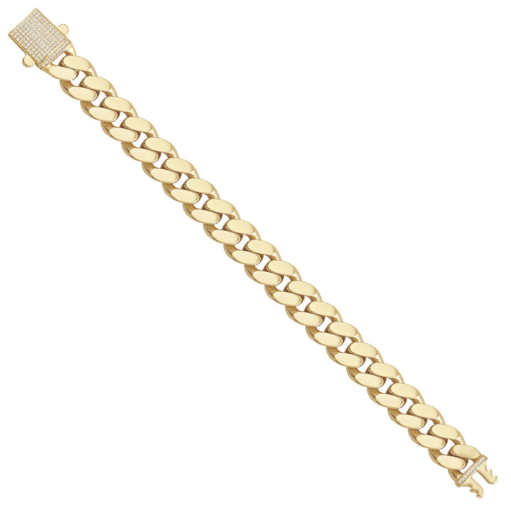 Solid gold curb bracelet, 27.50 g — shown at an angle across the frame.