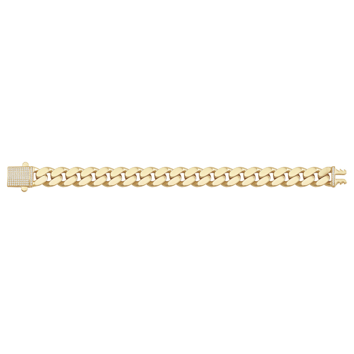 Solid gold curb bracelet, 27.50 g — shown square on a plain background.