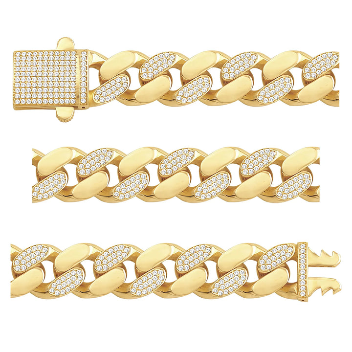 Solid gold curb bracelet, 29.95 g — shown in three rows across the frame.