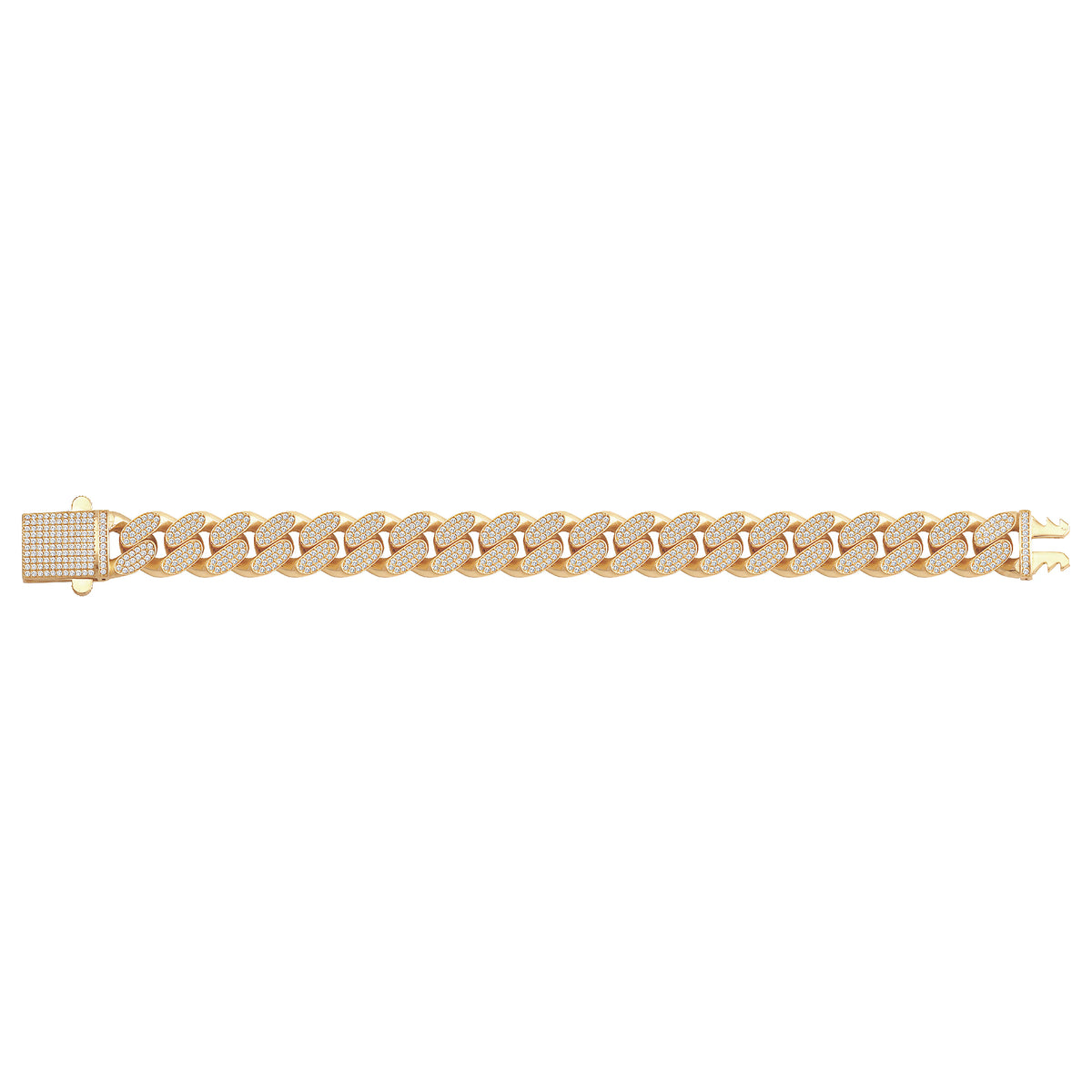 Solid gold curb bracelet, 34.00 g — shown square on a plain background.