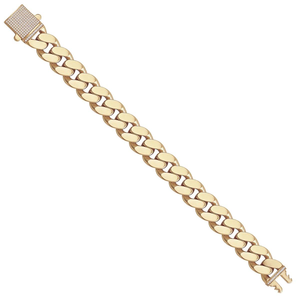 Solid gold curb bracelet, 36.00 g — shown at an angle across the frame.