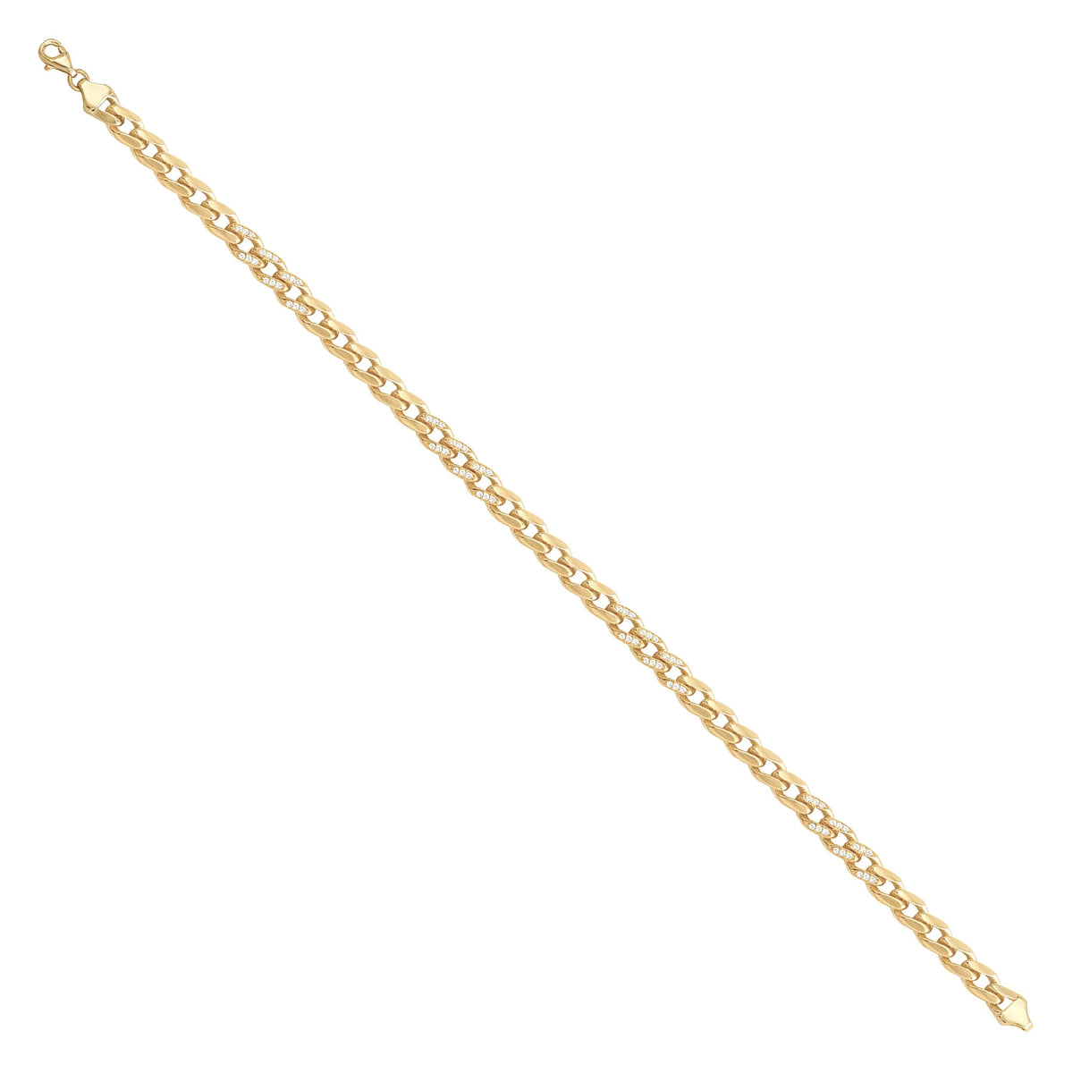 Solid gold curb bracelet, 7.60 g — shown at an angle across the frame.