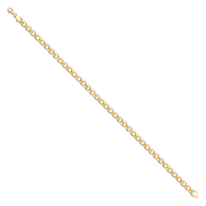 Solid gold curb bracelet, 7.60 g — shown at an angle across the frame.